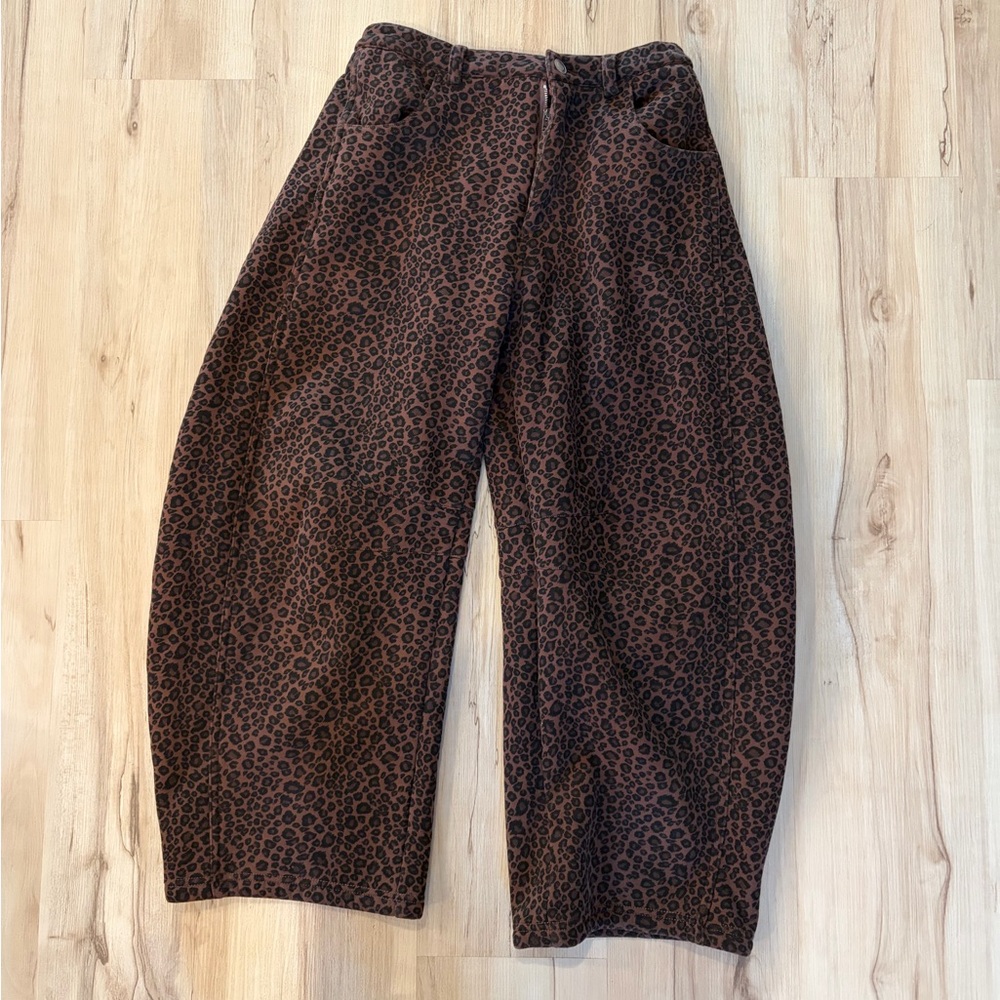 Umgee Brown and Black Wide Leg Pants - Leopard Print